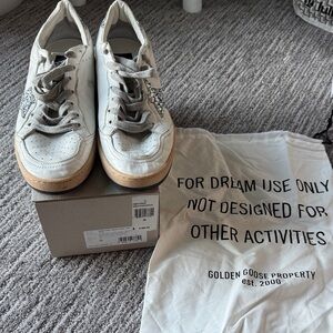 Golden Goose Glitter and White Ball Star Sneakers 100% Authentic size 38